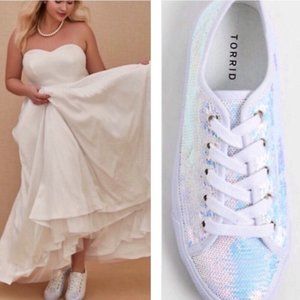 NWT Torrid size 13 Iridescent Sequin Sneakers